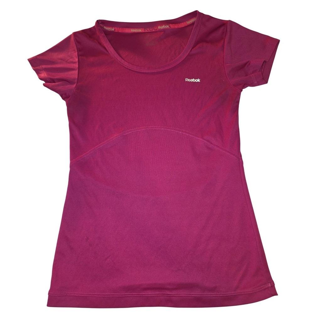 Reebok Athletic‎ T-Shirt Womens S Magenta Pink Good Short Sleeve Scoop Neck Gym